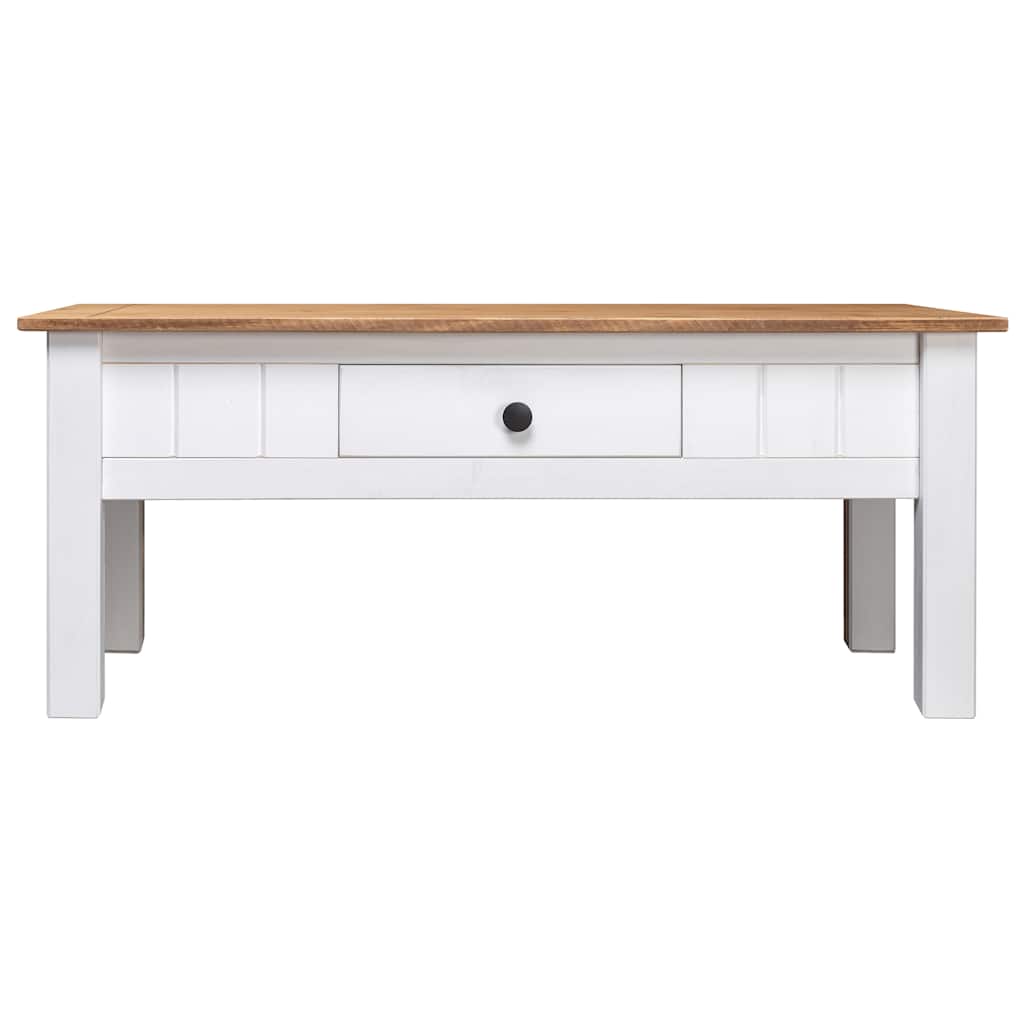Coffee Table White 100x60x43.5 cm Solid Pine Wood Panama Range