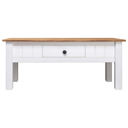 Coffee Table White 100x60x43.5 cm Solid Pine Wood Panama Range