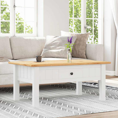 282684 vidaXL Coffee Table White 100x60x43,5 cm Solid Pine Wood Panama Range
