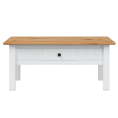 282684 vidaXL Coffee Table White 100x60x43,5 cm Solid Pine Wood Panama Range