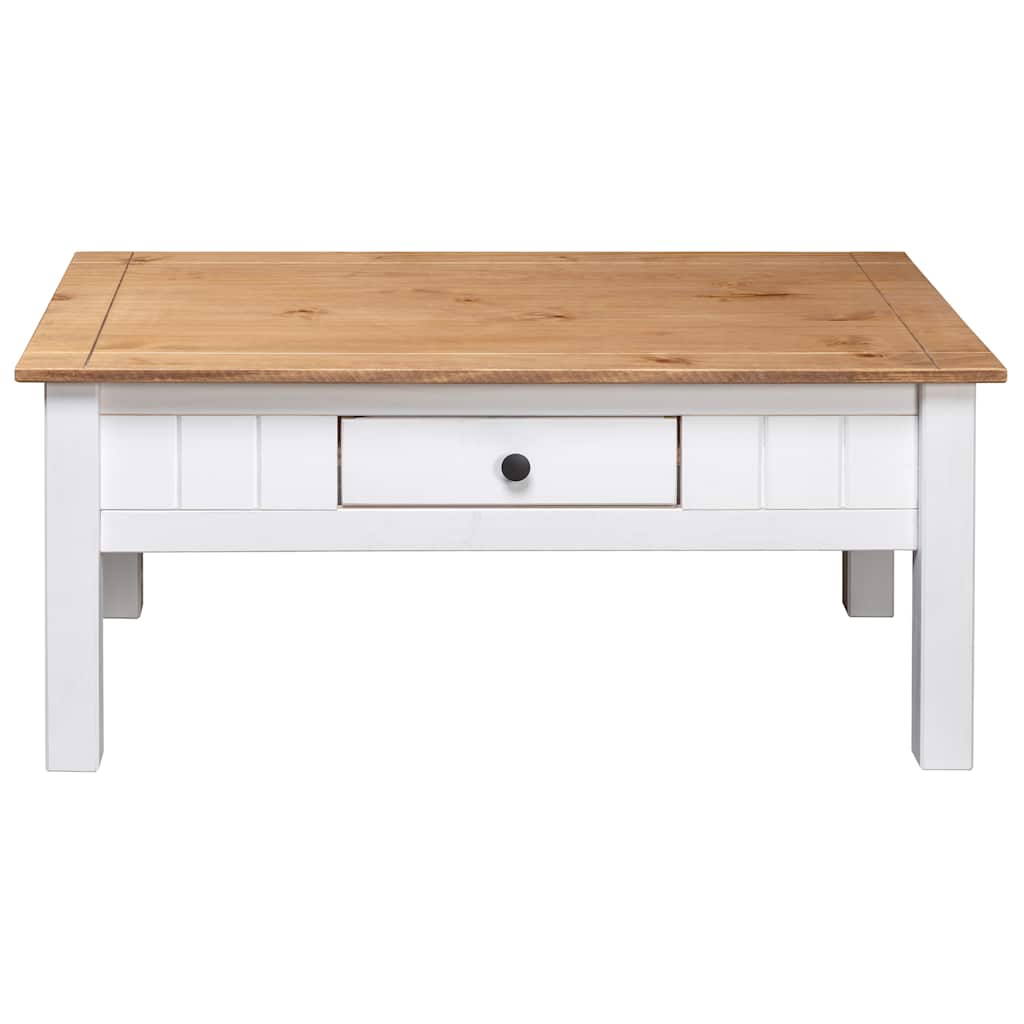 Coffee Table White 100x60x43.5 cm Solid Pine Wood Panama Range