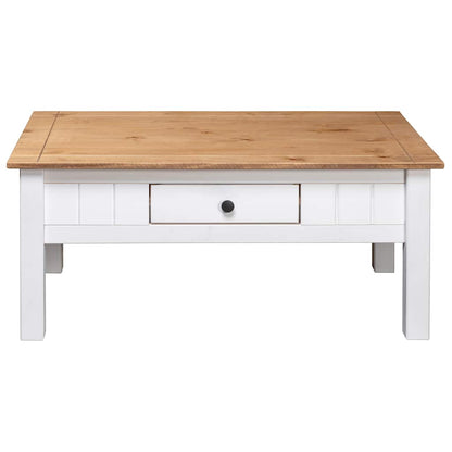 Coffee Table White 100x60x43.5 cm Solid Pine Wood Panama Range
