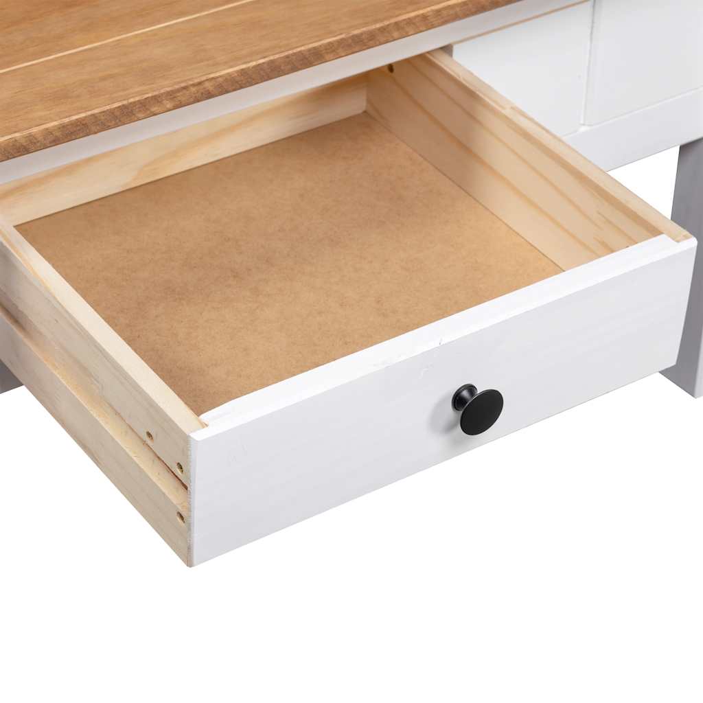 Coffee Table White 100x60x43.5 cm Solid Pine Wood Panama Range