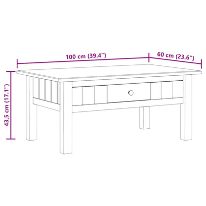282684 vidaXL Coffee Table White 100x60x43,5 cm Solid Pine Wood Panama Range