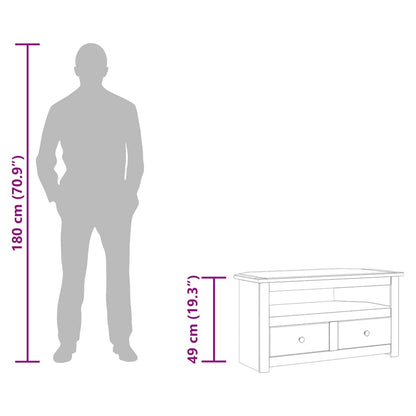 282685 vidaXL Corner TV Cabinet 93x49x49 cm Solid Pine Panama Range