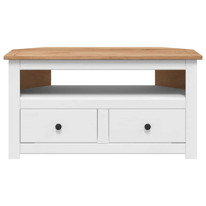 282687 vidaXL Corner TV Cabinet White 93x49x49 cm Solid Pine Panama Range