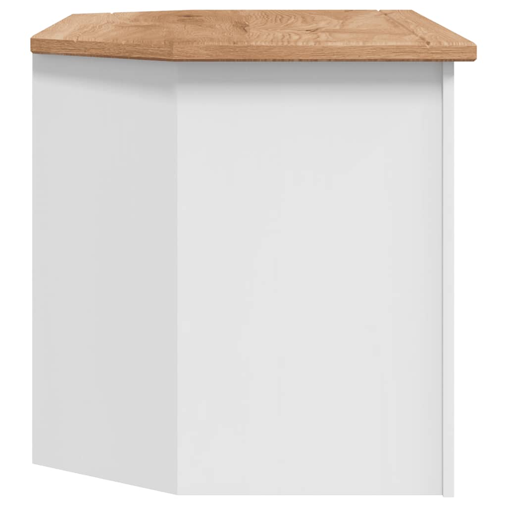 282687 vidaXL Corner TV Cabinet White 93x49x49 cm Solid Pine Panama Range