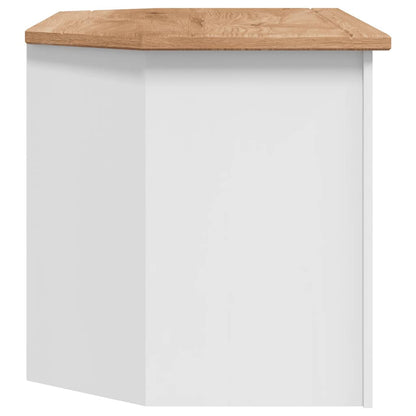 282687 vidaXL Corner TV Cabinet White 93x49x49 cm Solid Pine Panama Range