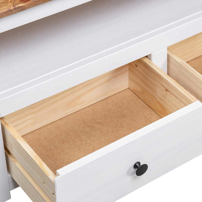 282687 vidaXL Corner TV Cabinet White 93x49x49 cm Solid Pine Panama Range