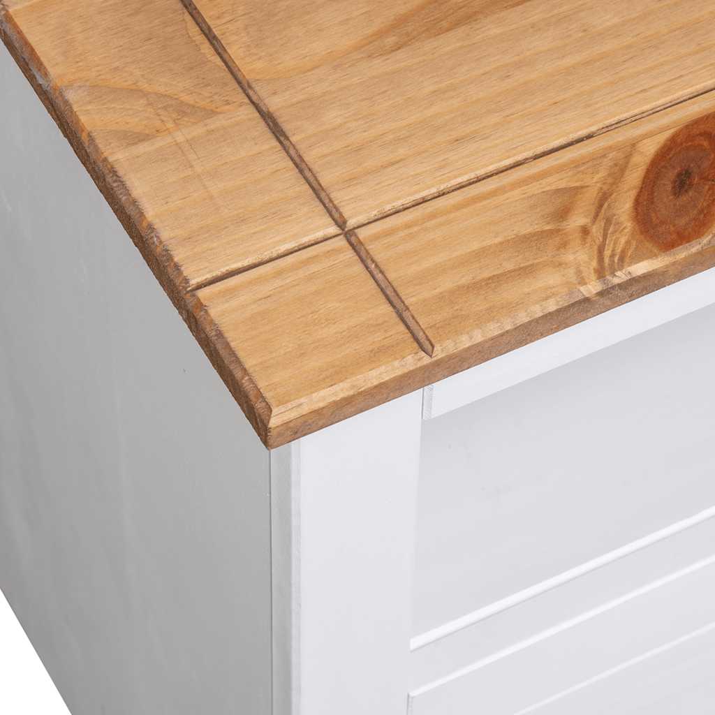 282687 vidaXL Corner TV Cabinet White 93x49x49 cm Solid Pine Panama Range