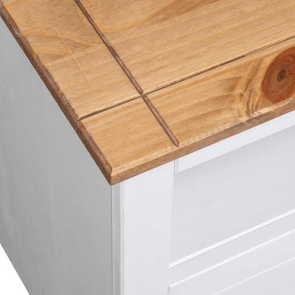 282687 vidaXL Corner TV Cabinet White 93x49x49 cm Solid Pine Panama Range