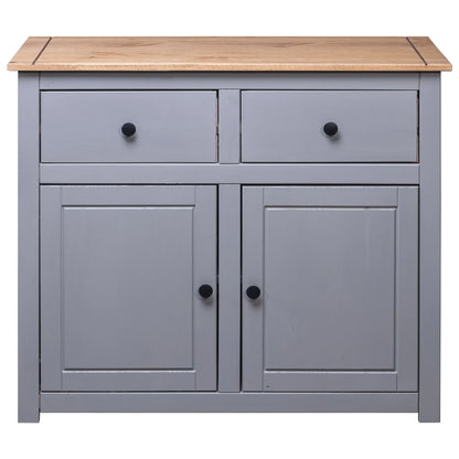 Sideboard Grey 93x40x80 cm Solid Pinewood Panama Range