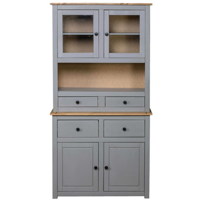 Highboard Grey 93x40.5x180 cm Solid Pine Panama Range