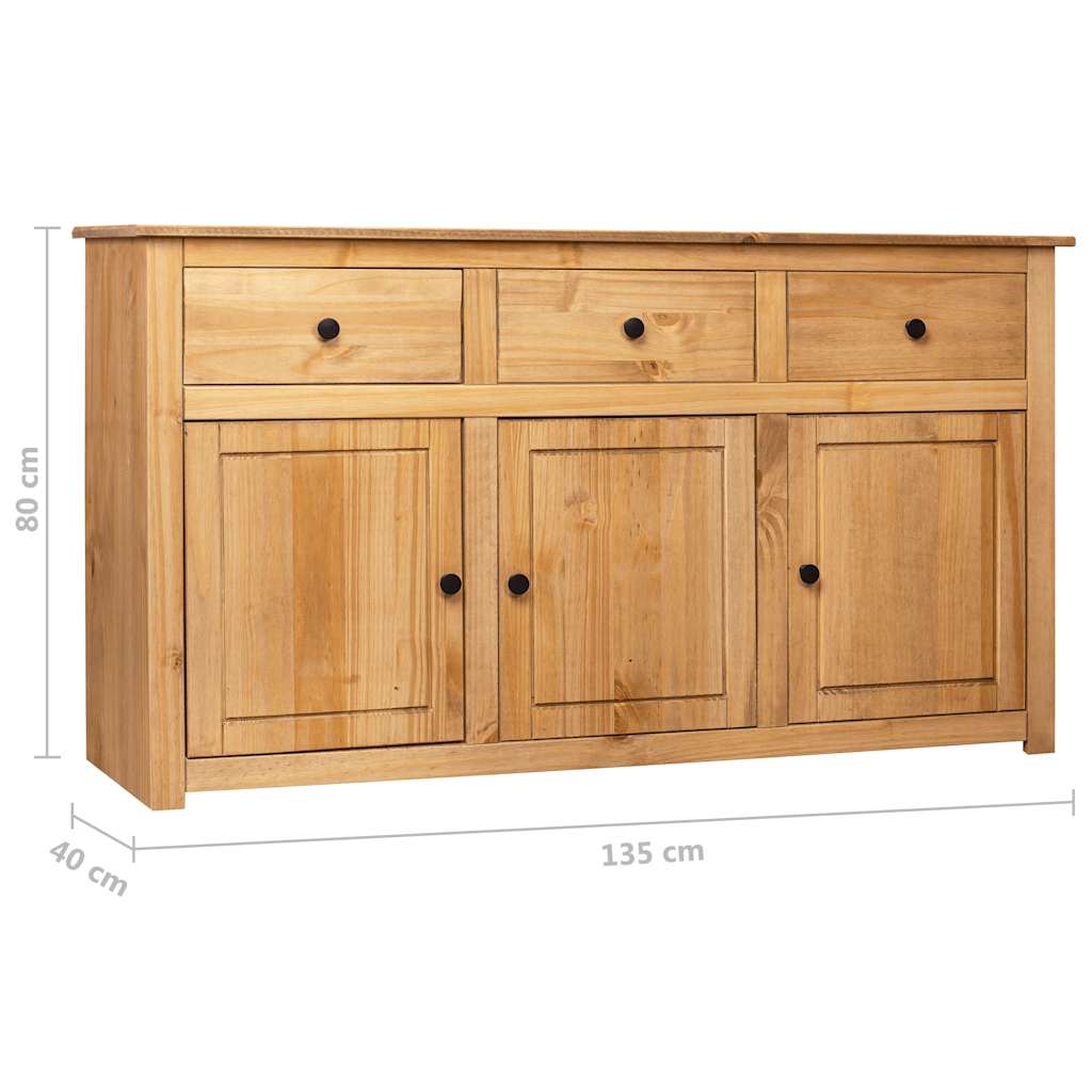 282703 vidaXL Sideboard 135x40x80 cm Solid Pinewood Panama Range