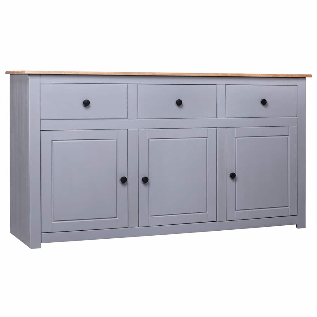 282704 vidaXL Sideboard Grey 135x40x80 cm Solid Pinewood Panama Range