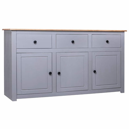 282704 vidaXL Sideboard Grey 135x40x80 cm Solid Pinewood Panama Range
