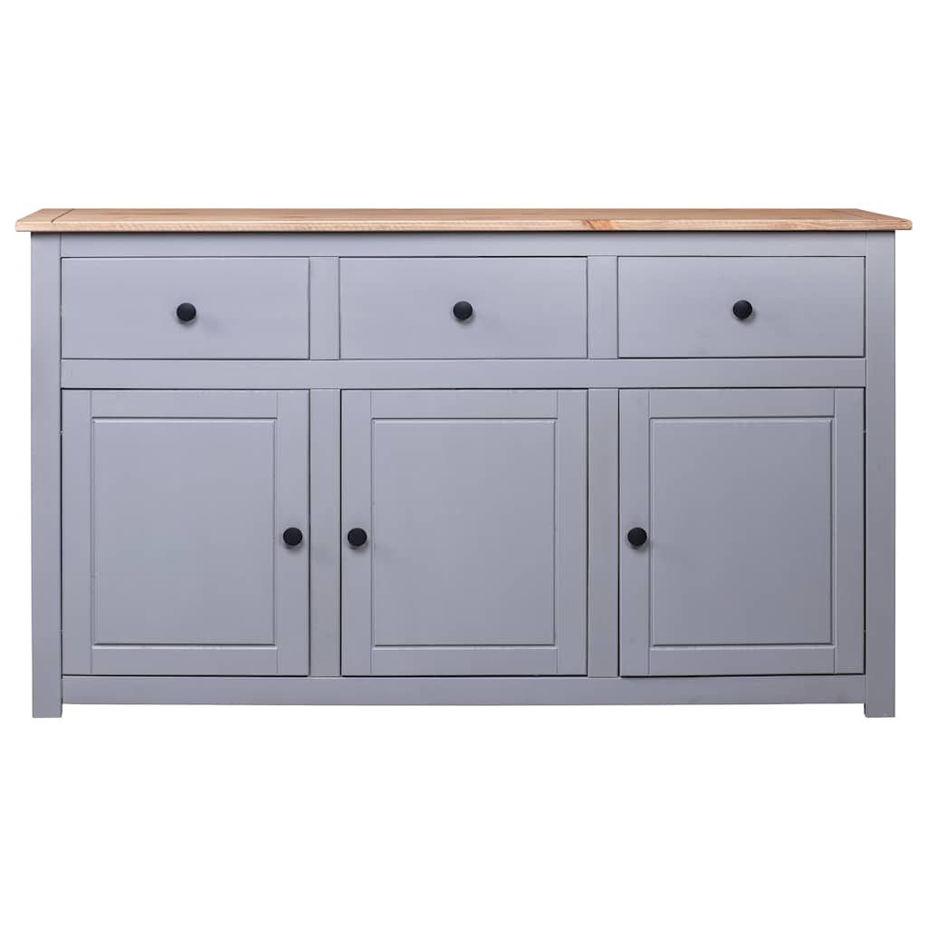 282704 vidaXL Sideboard Grey 135x40x80 cm Solid Pinewood Panama Range