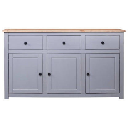 282704 vidaXL Sideboard Grey 135x40x80 cm Solid Pinewood Panama Range