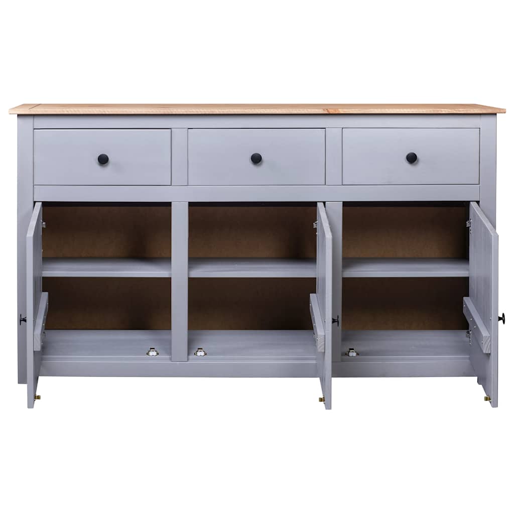 282704 vidaXL Sideboard Grey 135x40x80 cm Solid Pinewood Panama Range