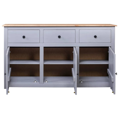282704 vidaXL Sideboard Grey 135x40x80 cm Solid Pinewood Panama Range