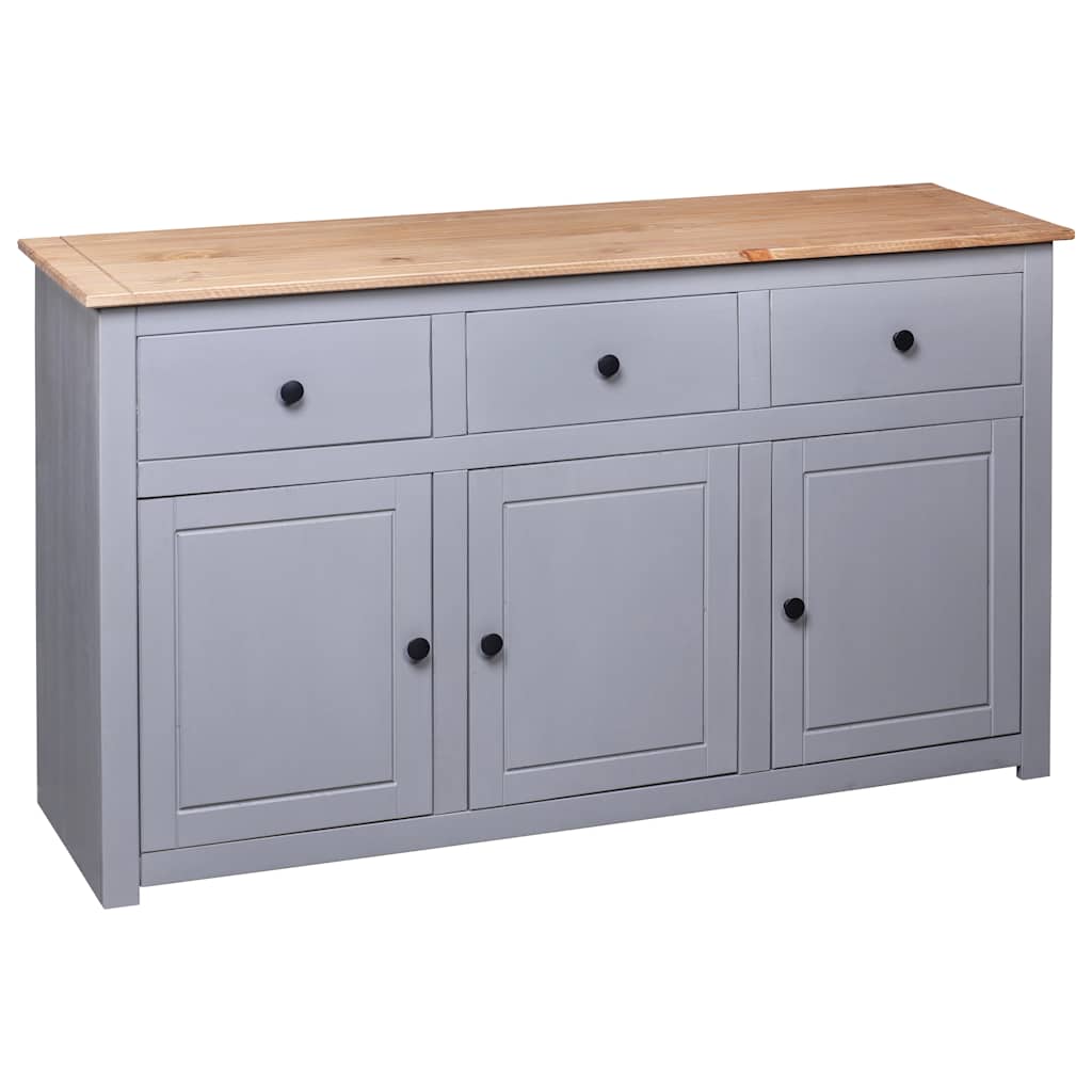 282704 vidaXL Sideboard Grey 135x40x80 cm Solid Pinewood Panama Range