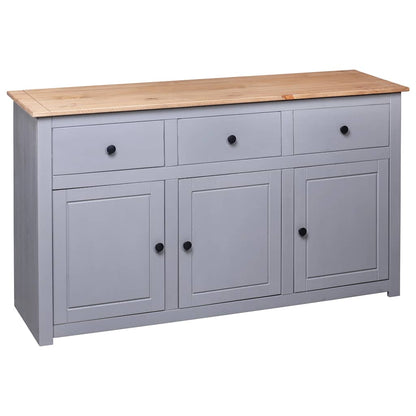 282704 vidaXL Sideboard Grey 135x40x80 cm Solid Pinewood Panama Range