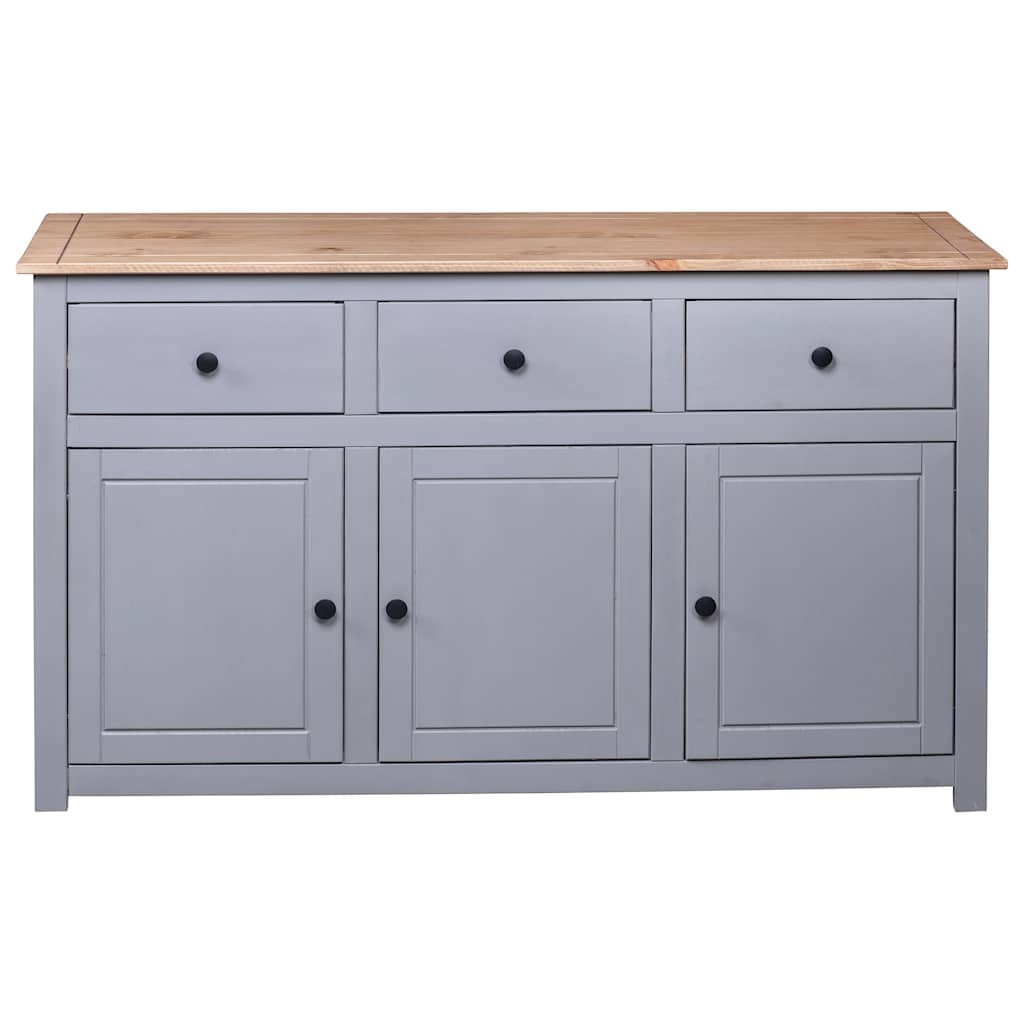 282704 vidaXL Sideboard Grey 135x40x80 cm Solid Pinewood Panama Range