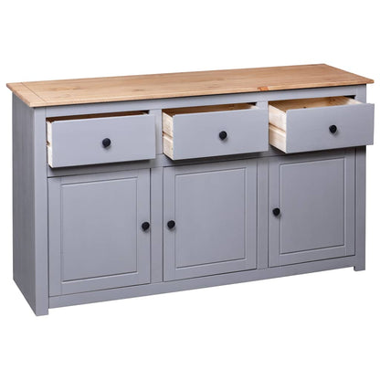 282704 vidaXL Sideboard Grey 135x40x80 cm Solid Pinewood Panama Range