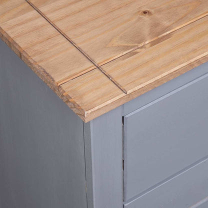 282704 vidaXL Sideboard Grey 135x40x80 cm Solid Pinewood Panama Range