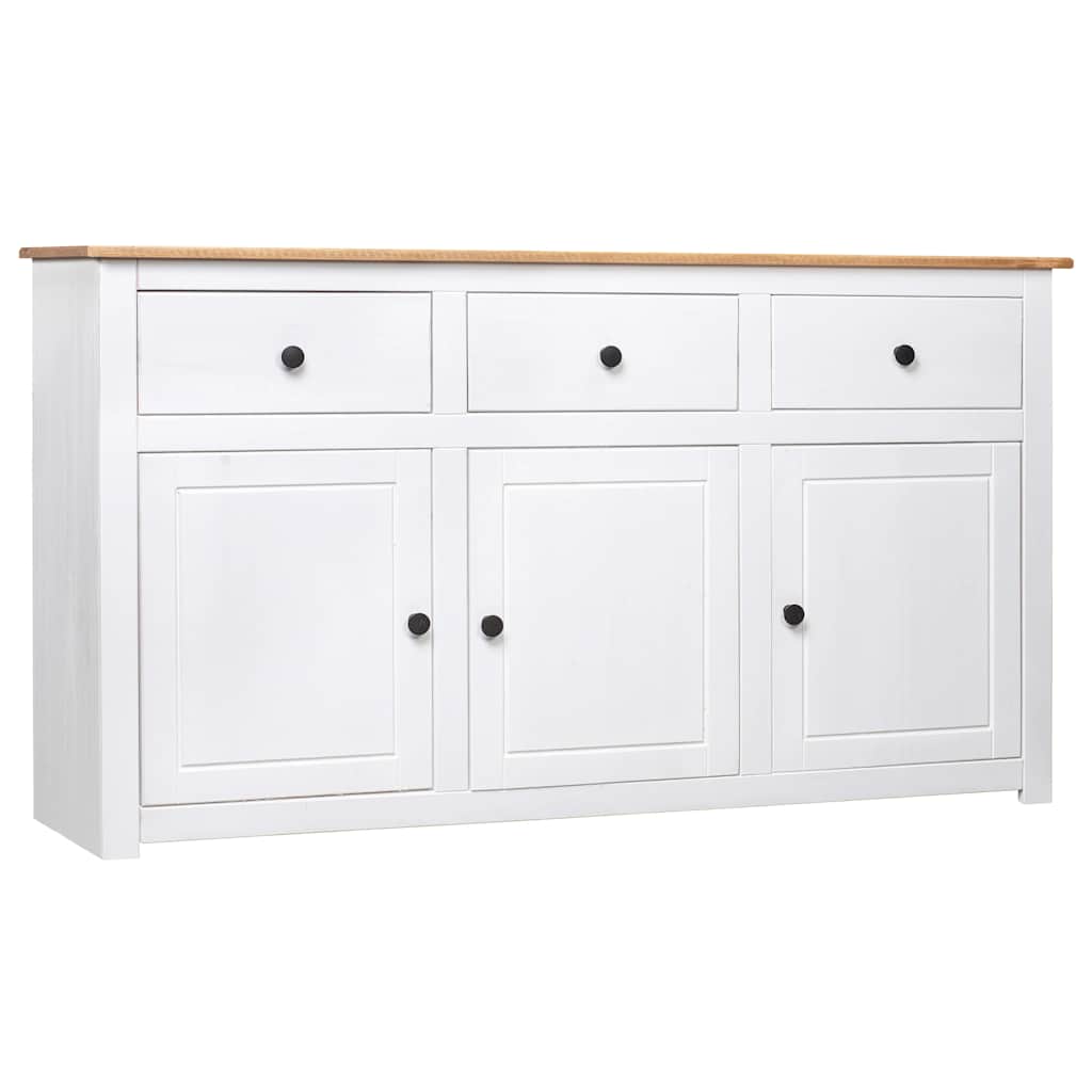 282705 vidaXL Sideboard White 135x40x80 cm Solid Pinewood Panama Range