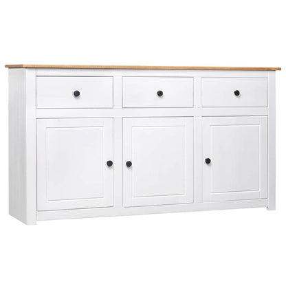 282705 vidaXL Sideboard White 135x40x80 cm Solid Pinewood Panama Range