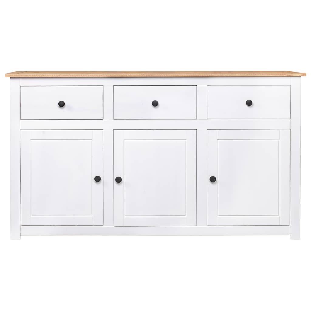 282705 vidaXL Sideboard White 135x40x80 cm Solid Pinewood Panama Range