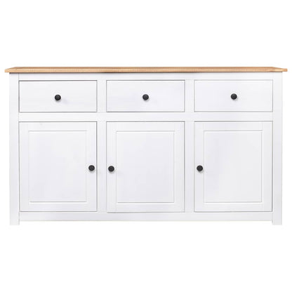 282705 vidaXL Sideboard White 135x40x80 cm Solid Pinewood Panama Range