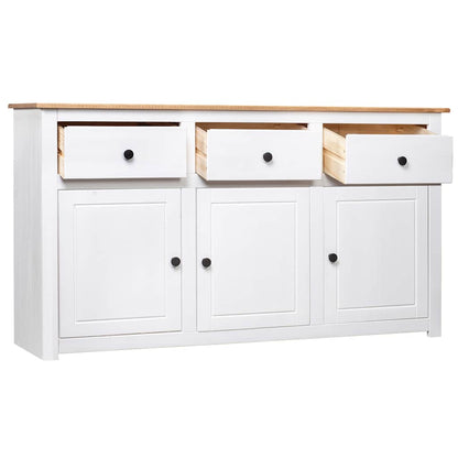 282705 vidaXL Sideboard White 135x40x80 cm Solid Pinewood Panama Range
