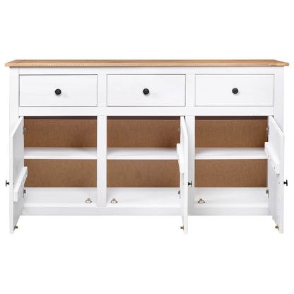 282705 vidaXL Sideboard White 135x40x80 cm Solid Pinewood Panama Range