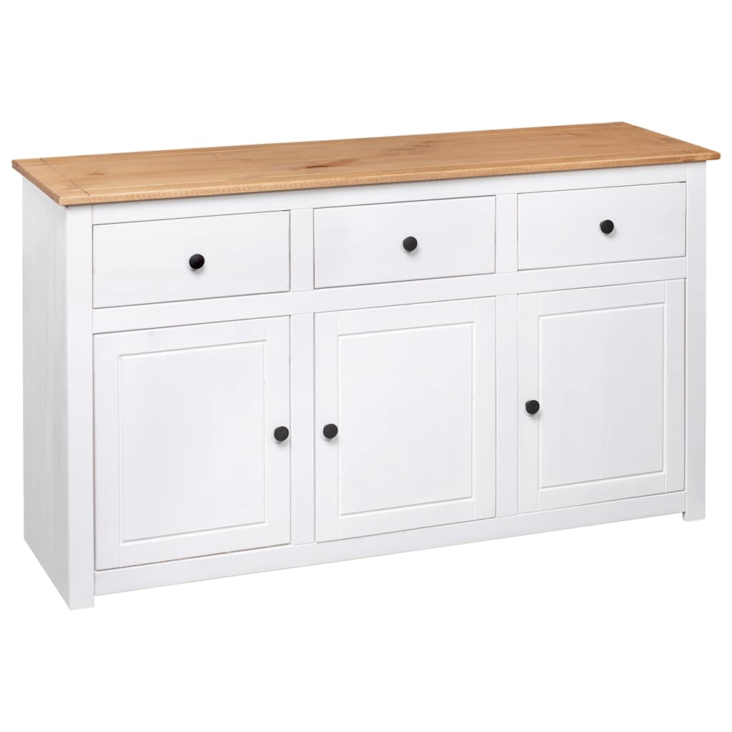 282705 vidaXL Sideboard White 135x40x80 cm Solid Pinewood Panama Range