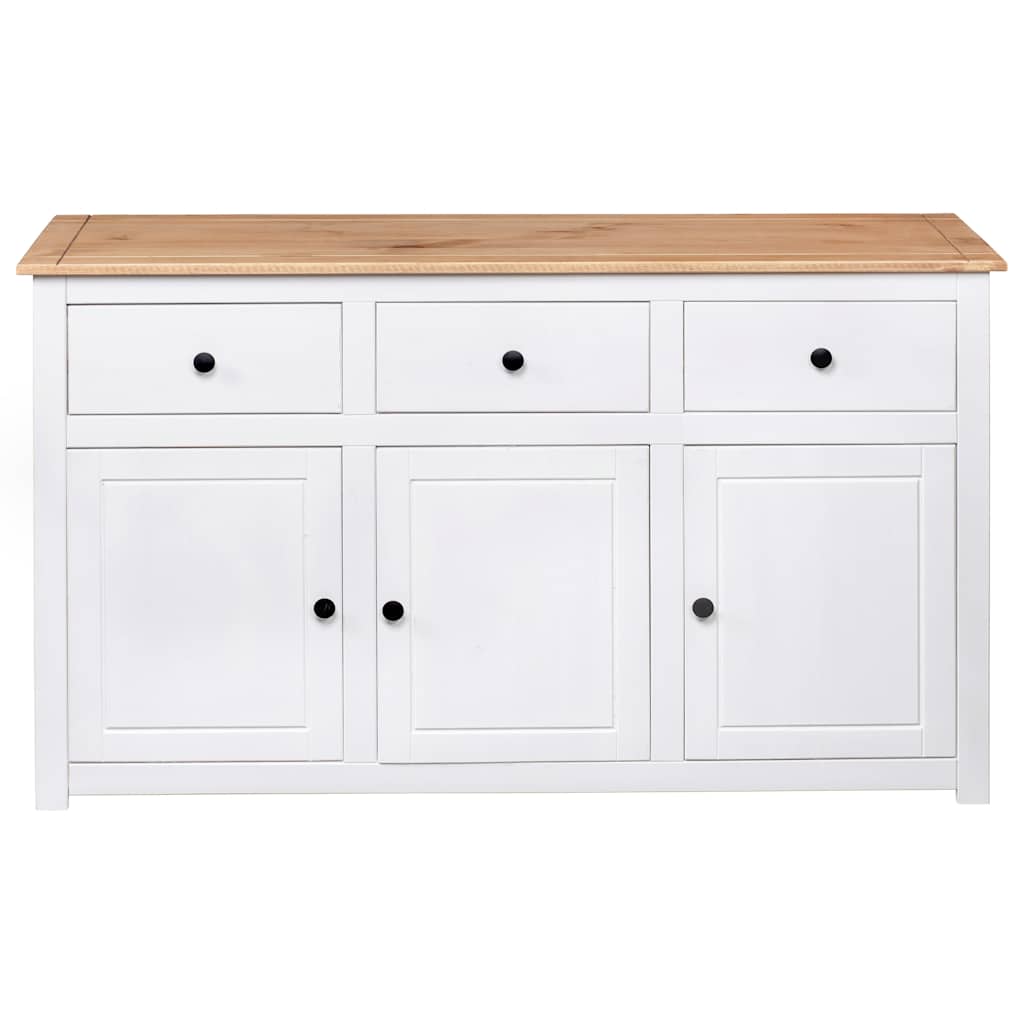 282705 vidaXL Sideboard White 135x40x80 cm Solid Pinewood Panama Range