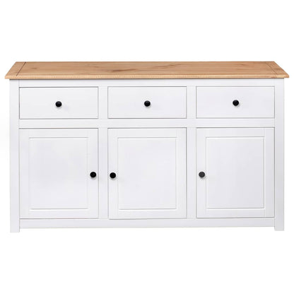 282705 vidaXL Sideboard White 135x40x80 cm Solid Pinewood Panama Range