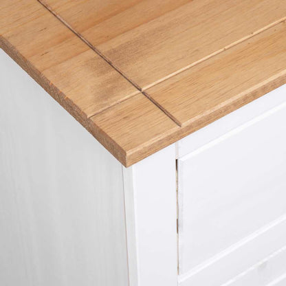 282705 vidaXL Sideboard White 135x40x80 cm Solid Pinewood Panama Range