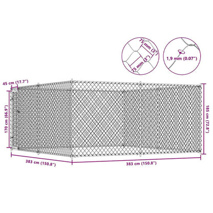 Outdoor Dog Kennel 383x383x185 cm