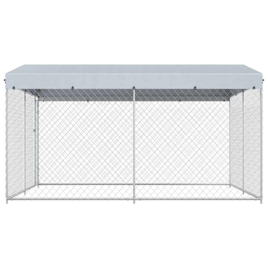Outdoor Dog Kennel with Roof 382x382x225 cm