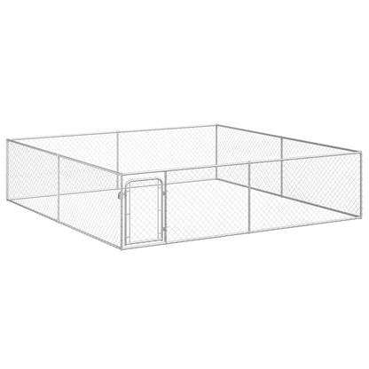 170820 vidaXL Outdoor Dog Kennel Galvanised Steel 4x4x1 m
