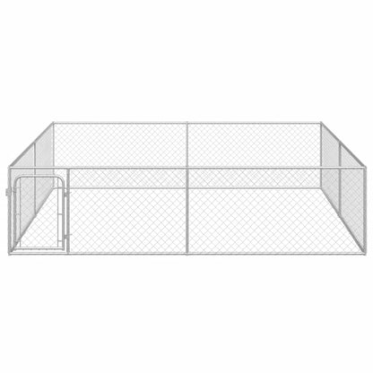 Outdoor Dog Kennel Galvanised Steel 4x4x1 m
