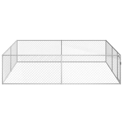 Outdoor Dog Kennel Galvanised Steel 4x4x1 m