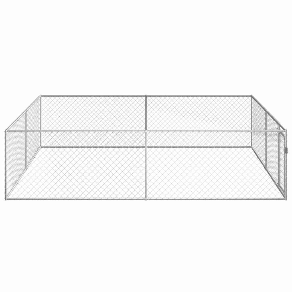 170820 vidaXL Outdoor Dog Kennel Galvanised Steel 4x4x1 m