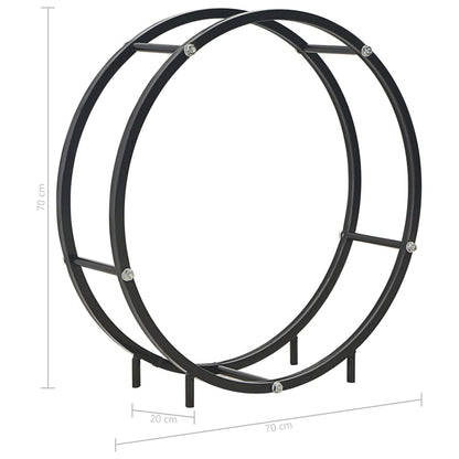 Firewood Rack Black 70x20x70 cm Steel