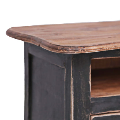 TV Cabinet 120x30x40 cm Black Solid Mahogany Wood