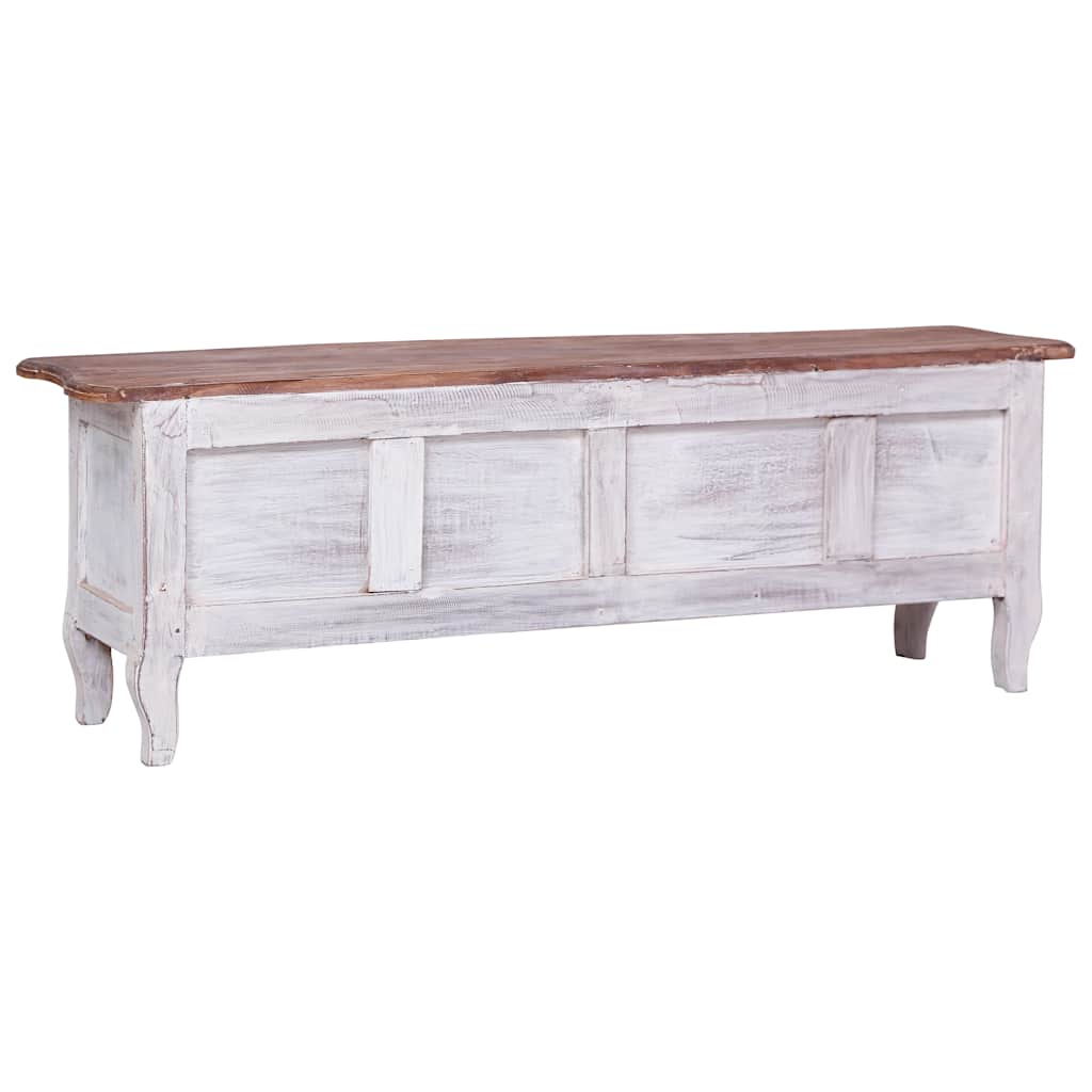 283902 vidaXL TV Cabinet 120x30x40 cm White Solid Mahogany Wood