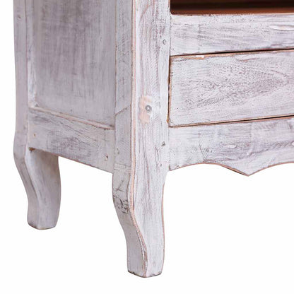 283902 vidaXL TV Cabinet 120x30x40 cm White Solid Mahogany Wood