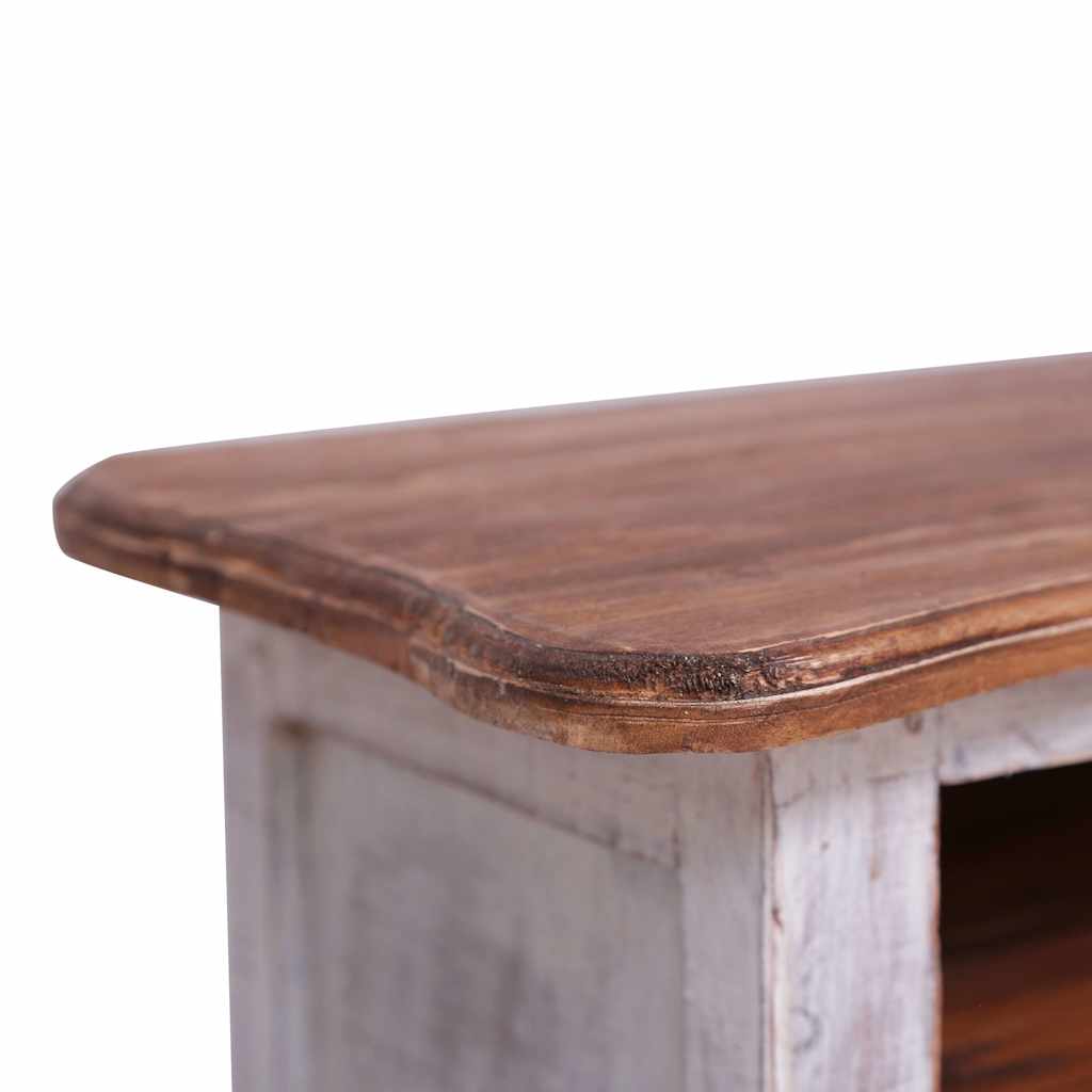 283902 vidaXL TV Cabinet 120x30x40 cm White Solid Mahogany Wood